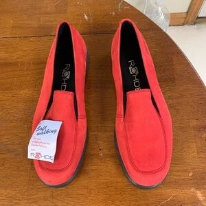 ROHDE red loafers shoes NEW size 5 EU 32 vegan leather